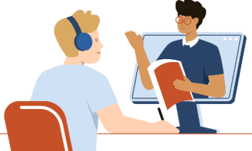 Student in an online lesson with a ClassBridge teacher